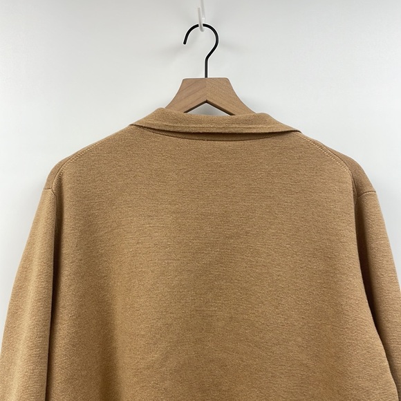 J. Crew Eloise Open Front Sweater Knit Blazer Jacket Minimalist Preppy Tan XL - Picture 7 of 10